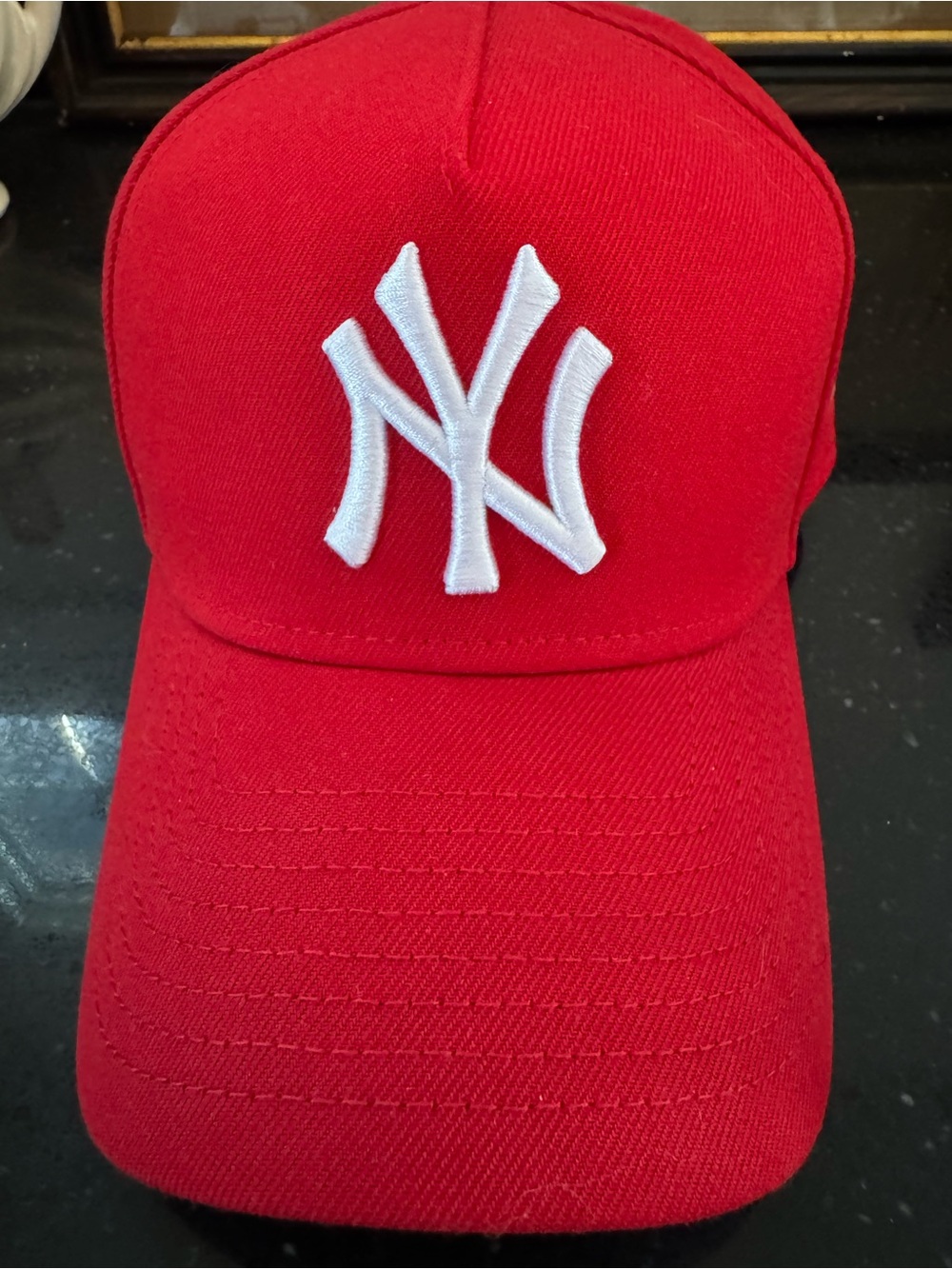 New Era Red Baseball Cap with White NY Logo